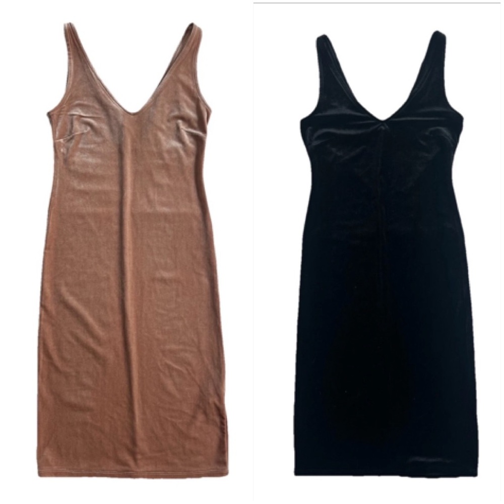 Forever 21 Velvet Women’s Mini Dress M Bundle Of 2 Black Blush Cocktail HOCO Y2K